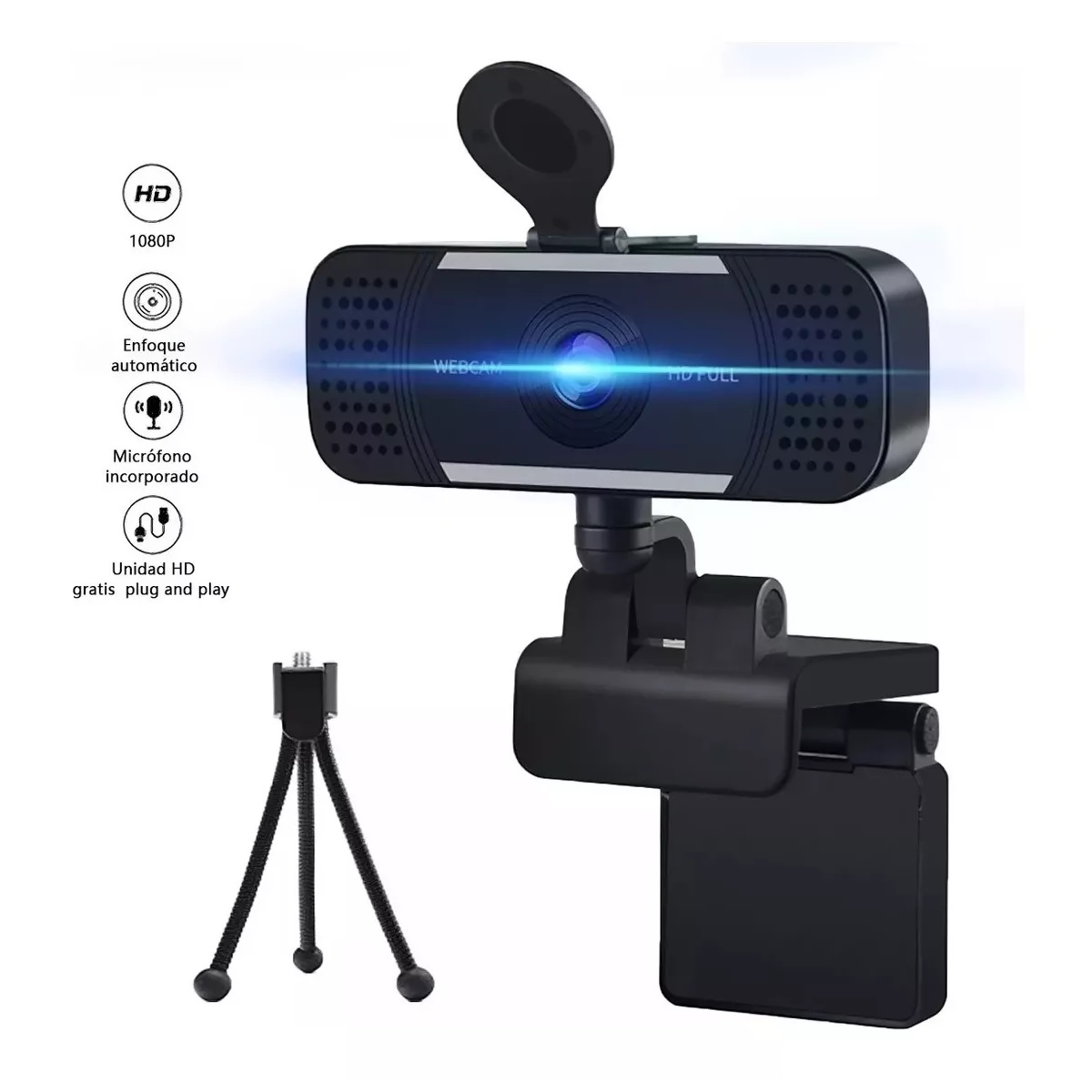 Cámara Web W18 Full Hd 1080p Usb Con Micrófono Y Trípode
