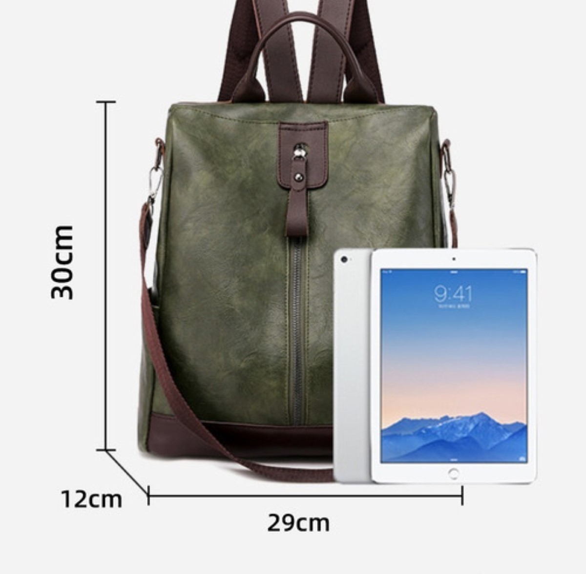 Mochila Mujer, Mochila Antirrobo Bolsos Mochila Mujer Piel Verde