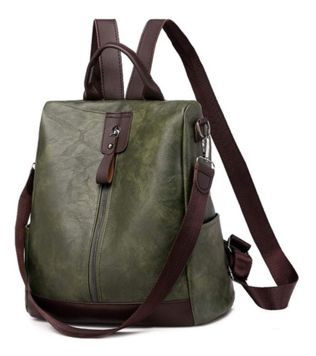 Mochila Mujer, Mochila Antirrobo Bolsos Mochila Mujer Piel Verde
