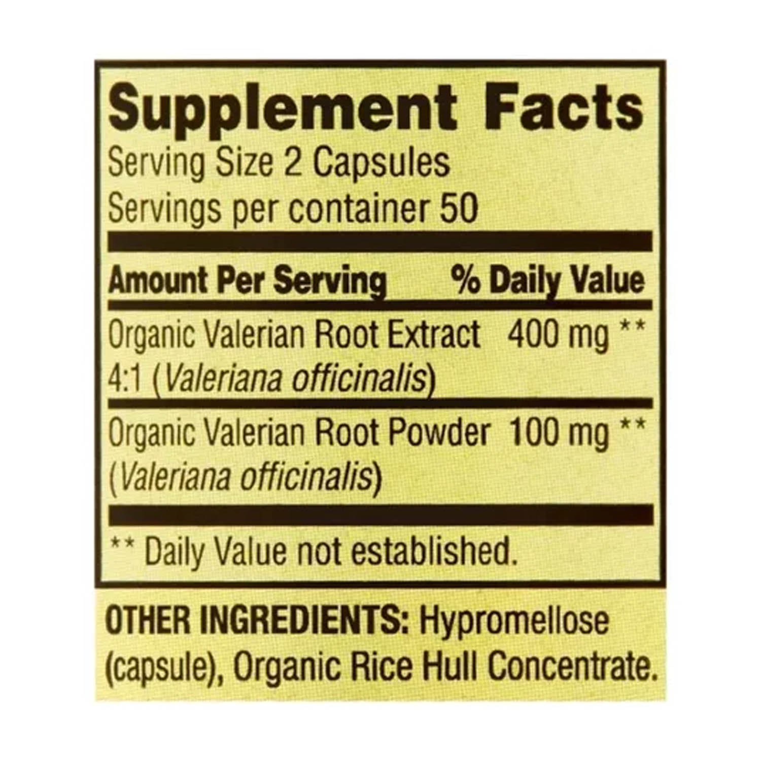 Raiz Valerina 500mg Spring Valley 100 caps Calmante