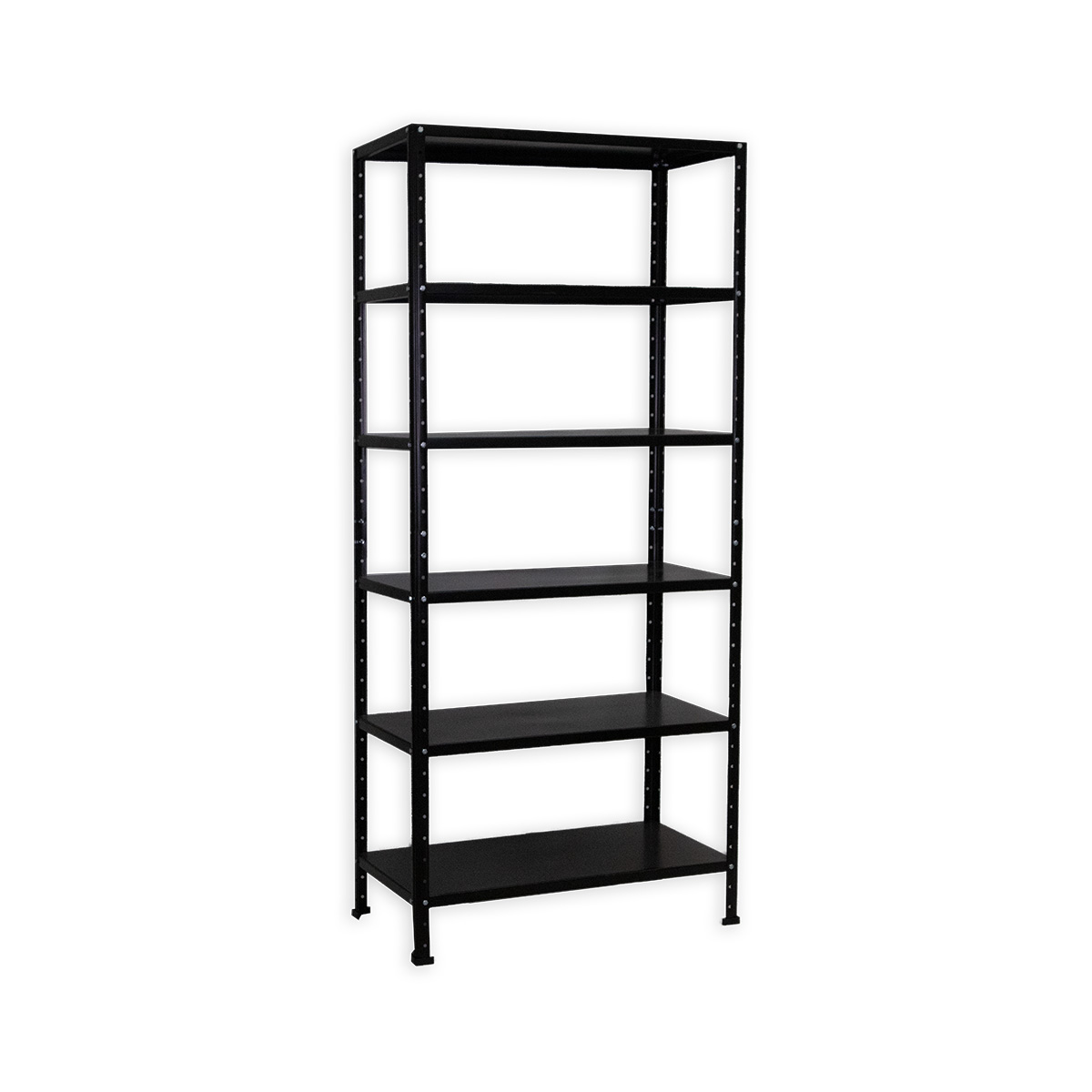 ADF Estante Anaquel Metálico con 6 Repisas Ajustable 190x84x45cm Organizador Color Negro, Carga 360Kg