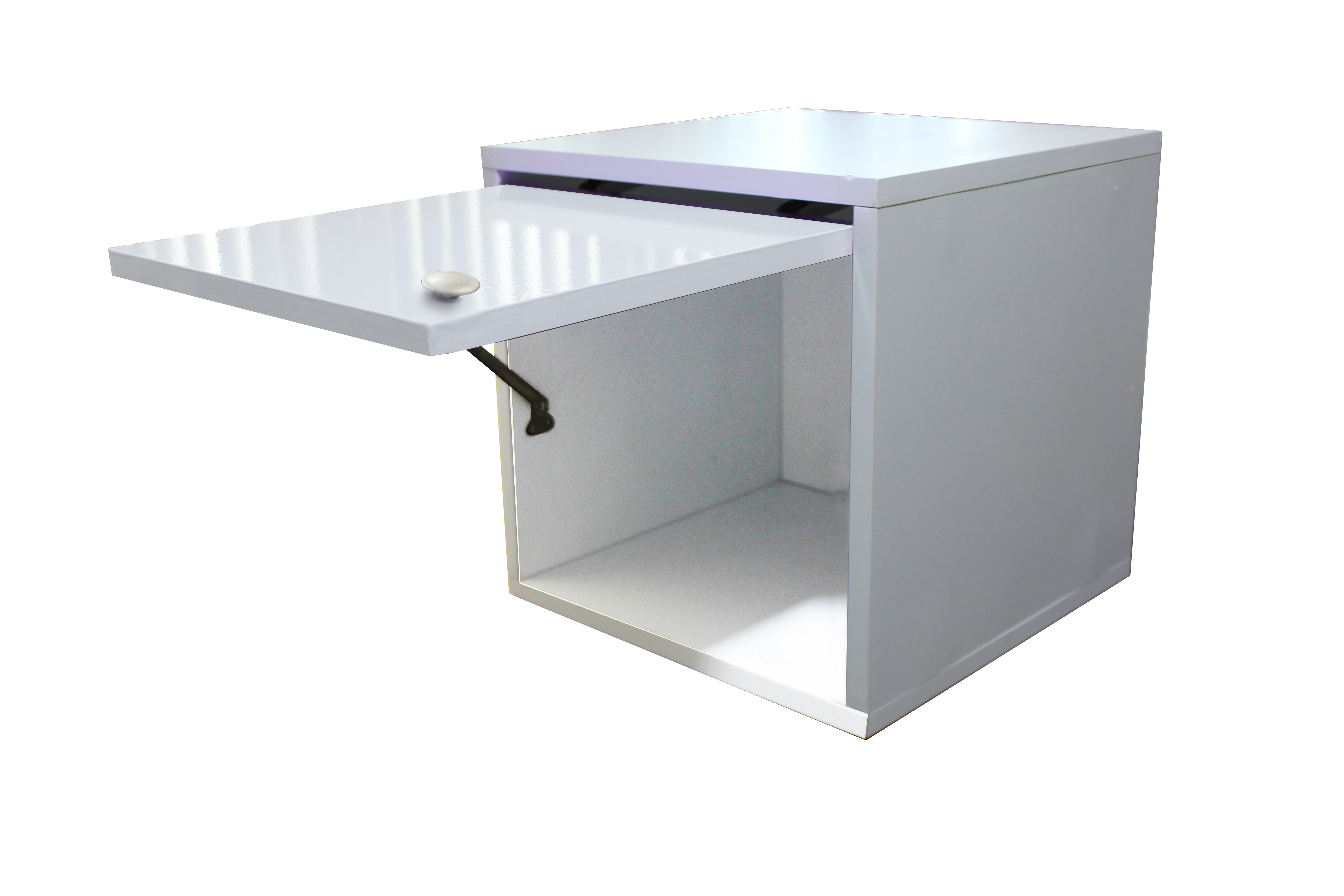 Buro Flotante Recamara Incluye Luz Led Mdf Mesa Envio Ensamblado Blanco.