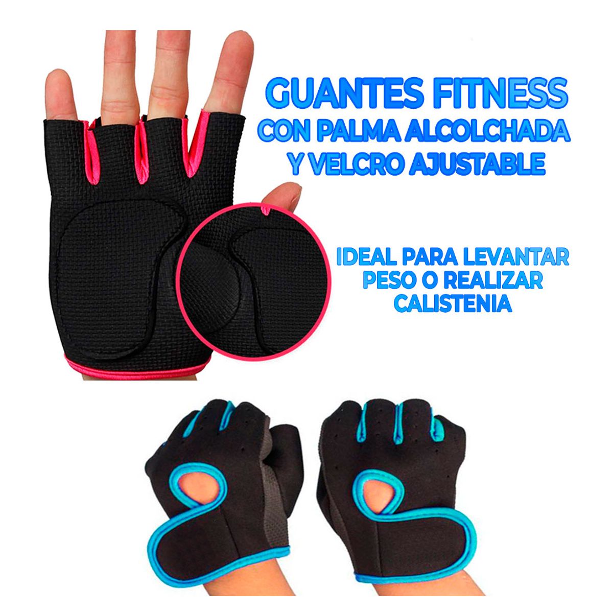 Guantes Para Ejercicio Con Almohadillas Unisex Unitalla.