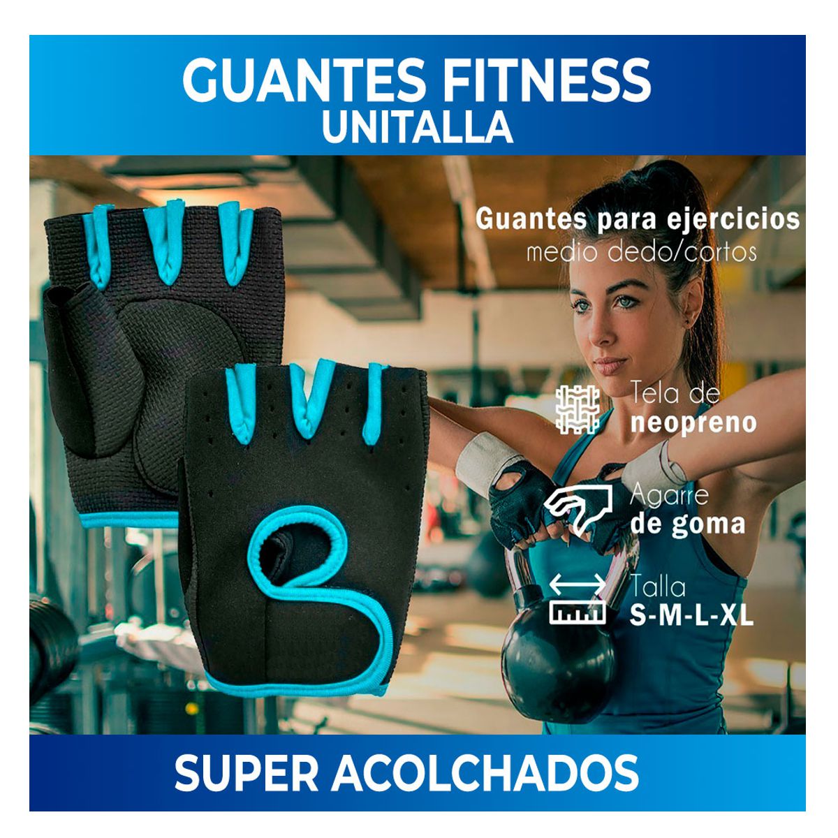 Guantes Para Ejercicio Con Almohadillas Unisex Unitalla.