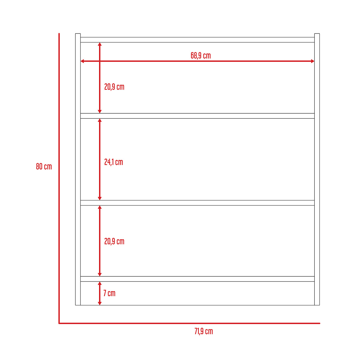 LIBRERO BAJO ARMABLE CON TRES ESTANTES IDEAL PARA LA SALA O EL ESTUDIO MODELO MONTELLO COLOR CAFE
