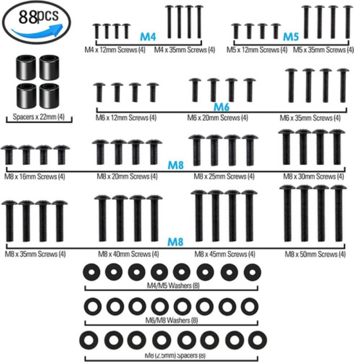 Kit Universal De Montaje Set De Tv Tornillos Para Tv Soporte