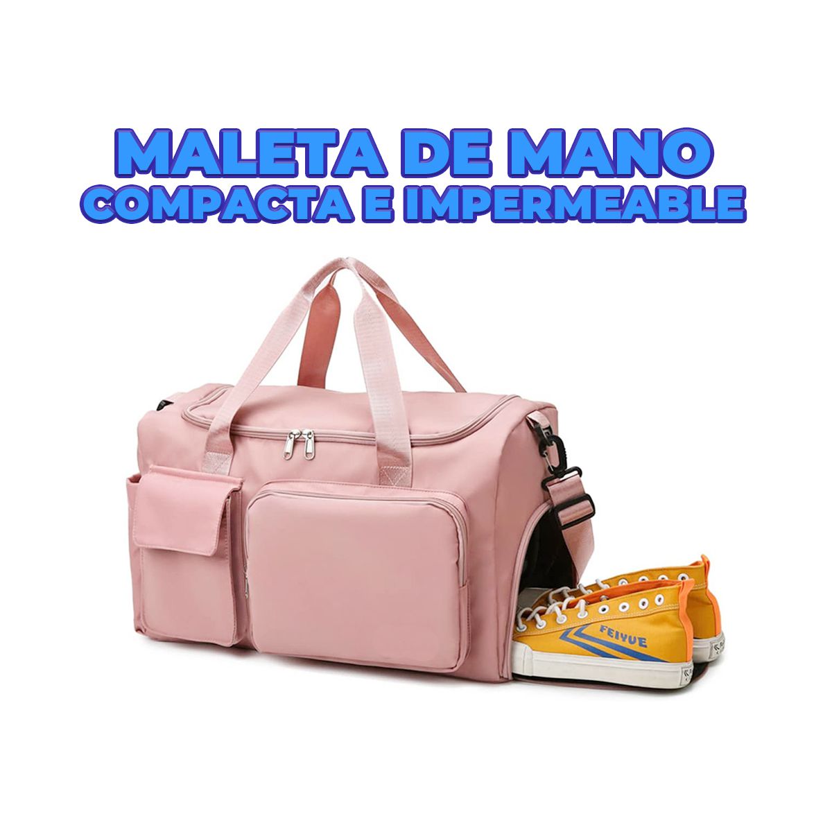 Maleta de Viaje Impermeable Con Espacio Para Zapatos Azul.
