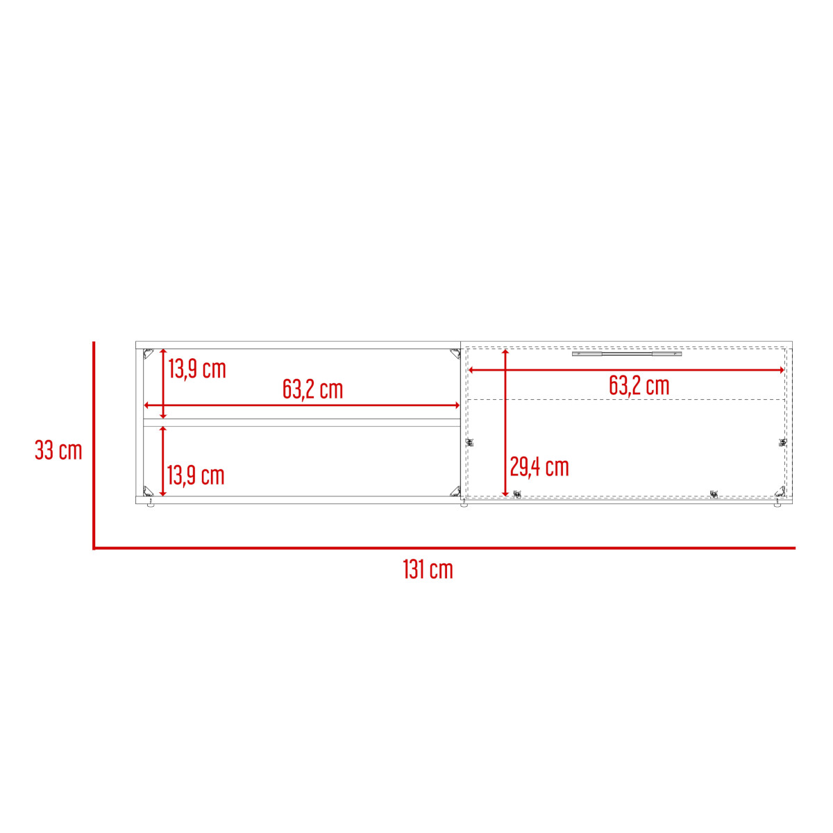 Mueble para TV Armable y de Entretenimiento en Casa en color Blanco con 3 Entrepaños y Puerta para Organización modelo Roatan