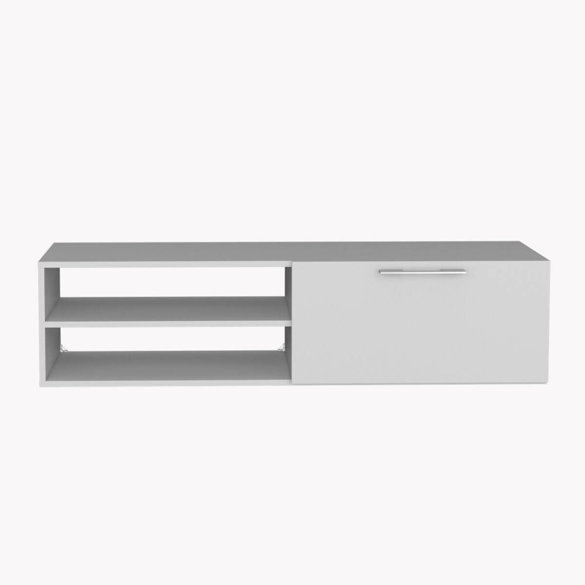 Mueble para TV Armable y de Entretenimiento en Casa en color Blanco con 3 Entrepaños y Puerta para Organización modelo Roatan