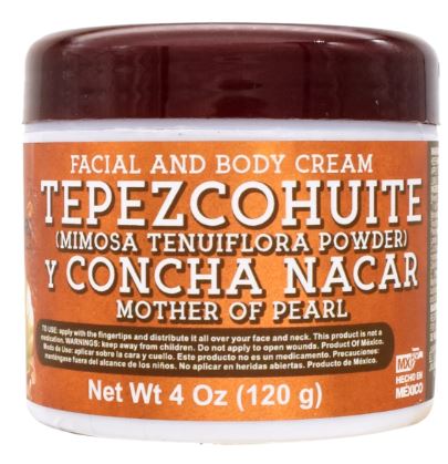 Tepezcohuite y Concha de Nacar crema cuidado de la piel 120g