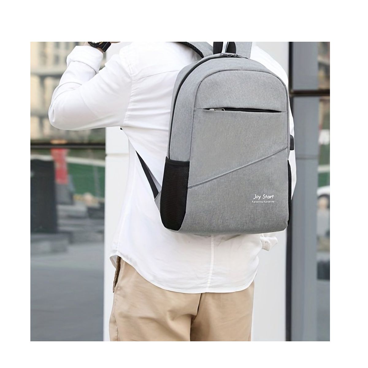 Kit Mochila Escolar Con Compartimento Para Laptop Gris.