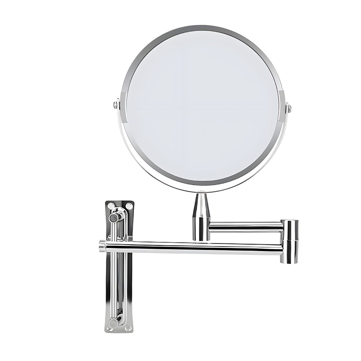 Espejo de Tocador Doble Cara Montaje en Pared Plateado.