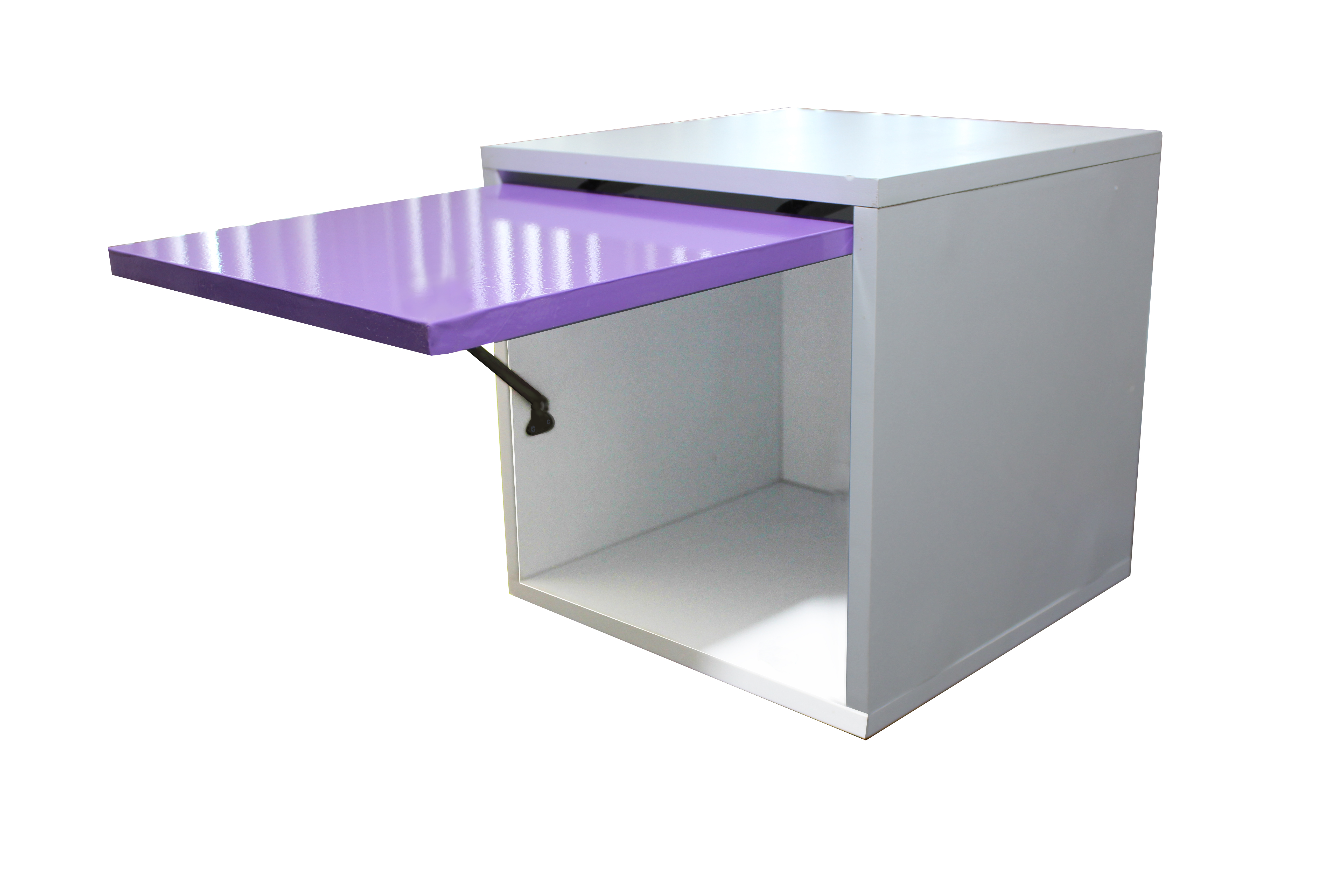 Buro Flotante Recamara Incluye Luz Led Mdf Mesa Envio Ensamblado Lila.