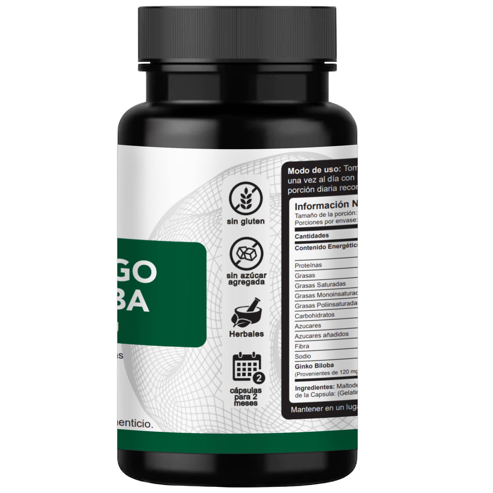 Ginkgo Biloba 120mg VNAT 120 caps Ayuda Memoria, Reduce Fatiga