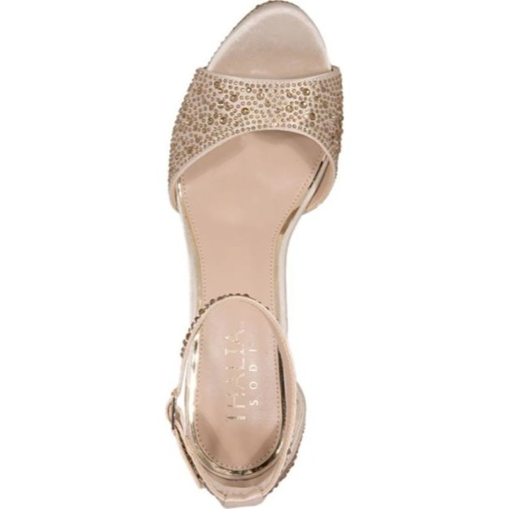 Sandalia para mujer color dorado de tacon y pedreria 1112479