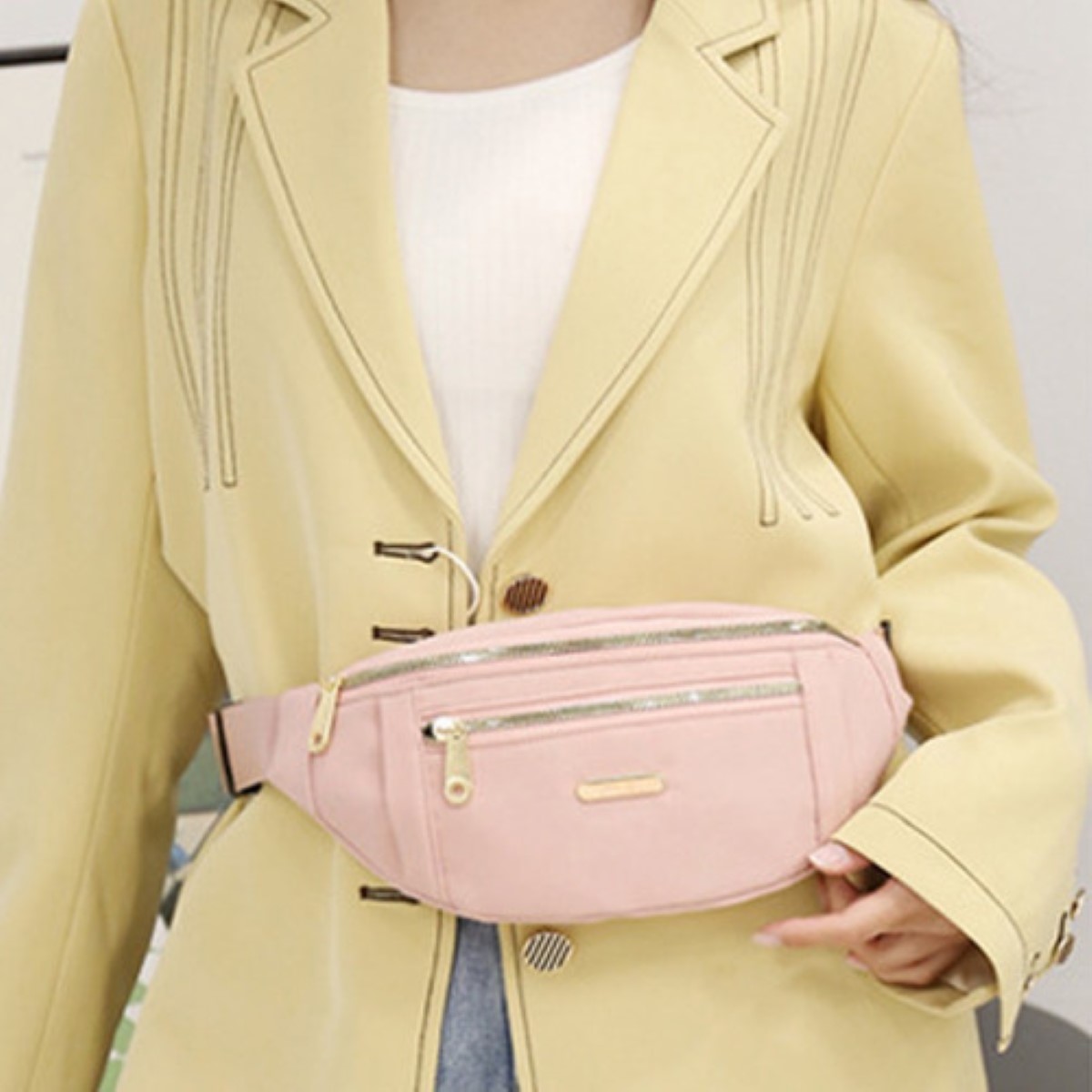 Riñonera Multiusos Impermeable De Gran Capacidad Para Mujer negro