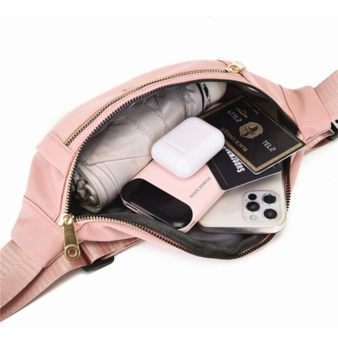 Riñonera Multiusos Impermeable De Gran Capacidad Para Mujer negro