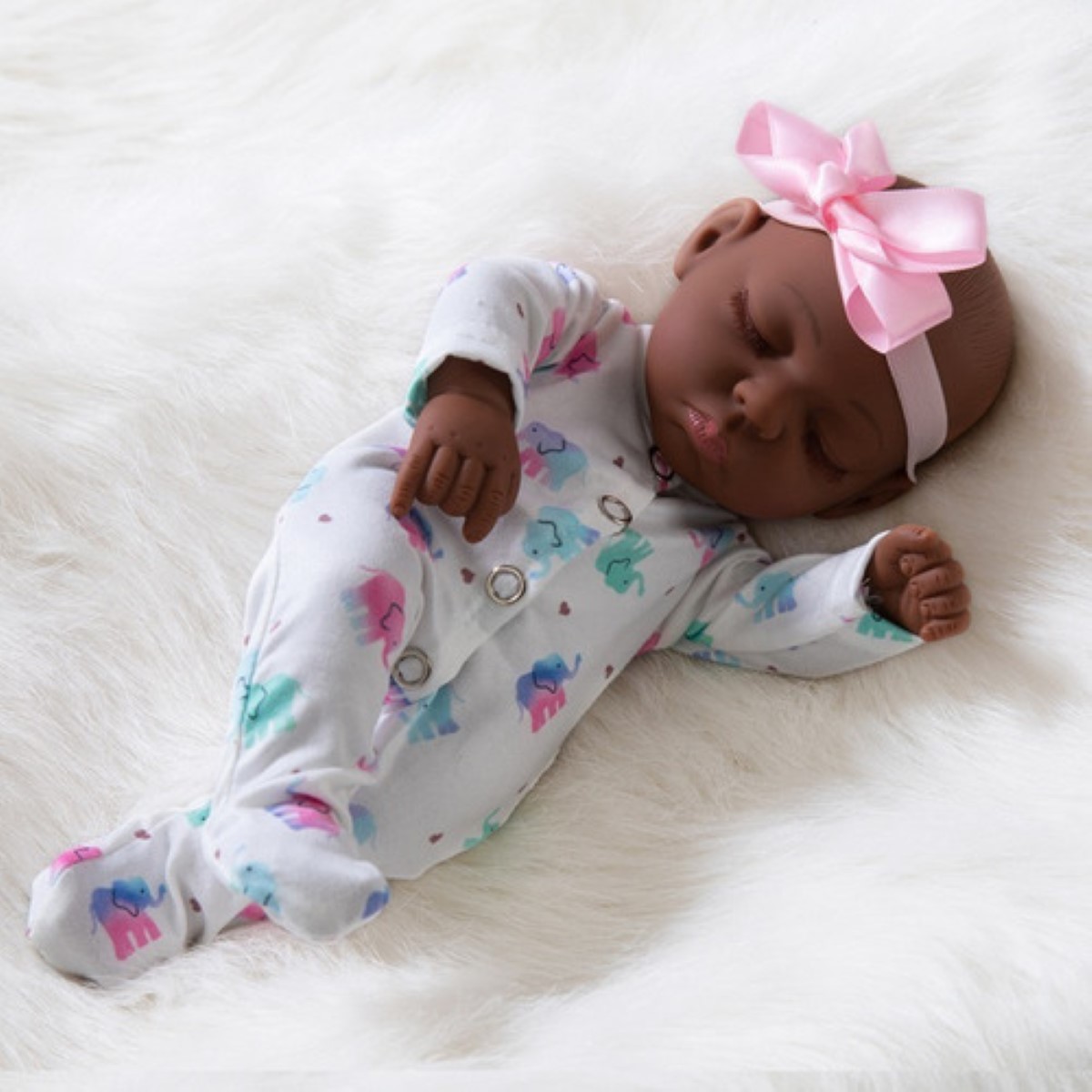 Bebé Reborn Muñeca De Cuerpo 10in ROPA BLANCO Y ELEFANTES COLORES 