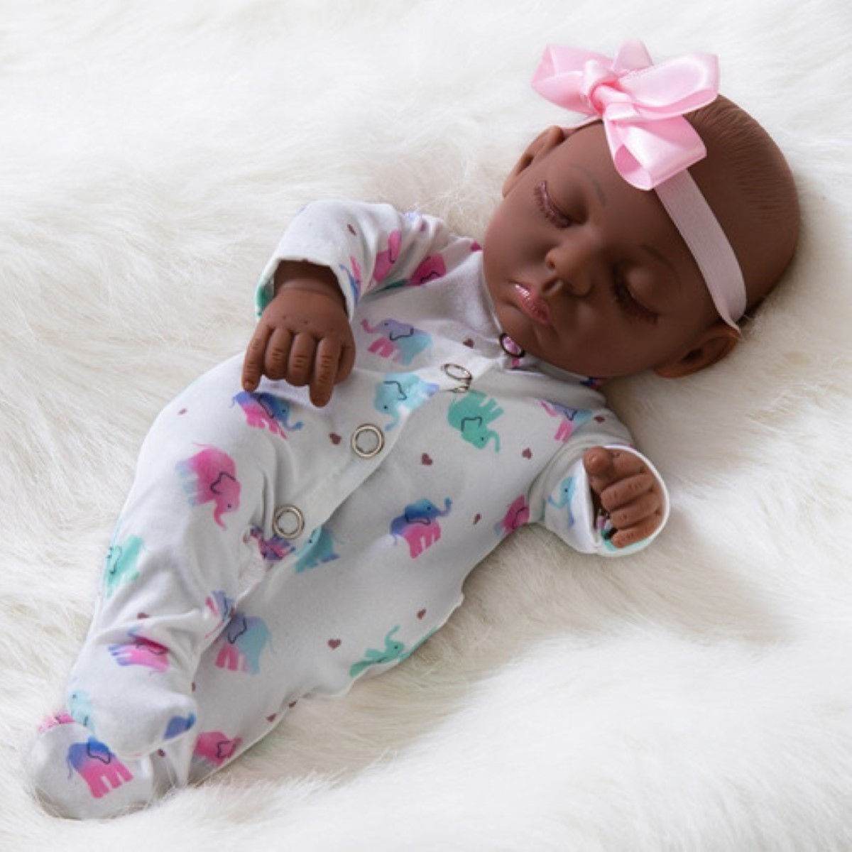 Bebé Reborn Muñeca De Cuerpo 10in ROPA BLANCO Y ELEFANTES COLORES 