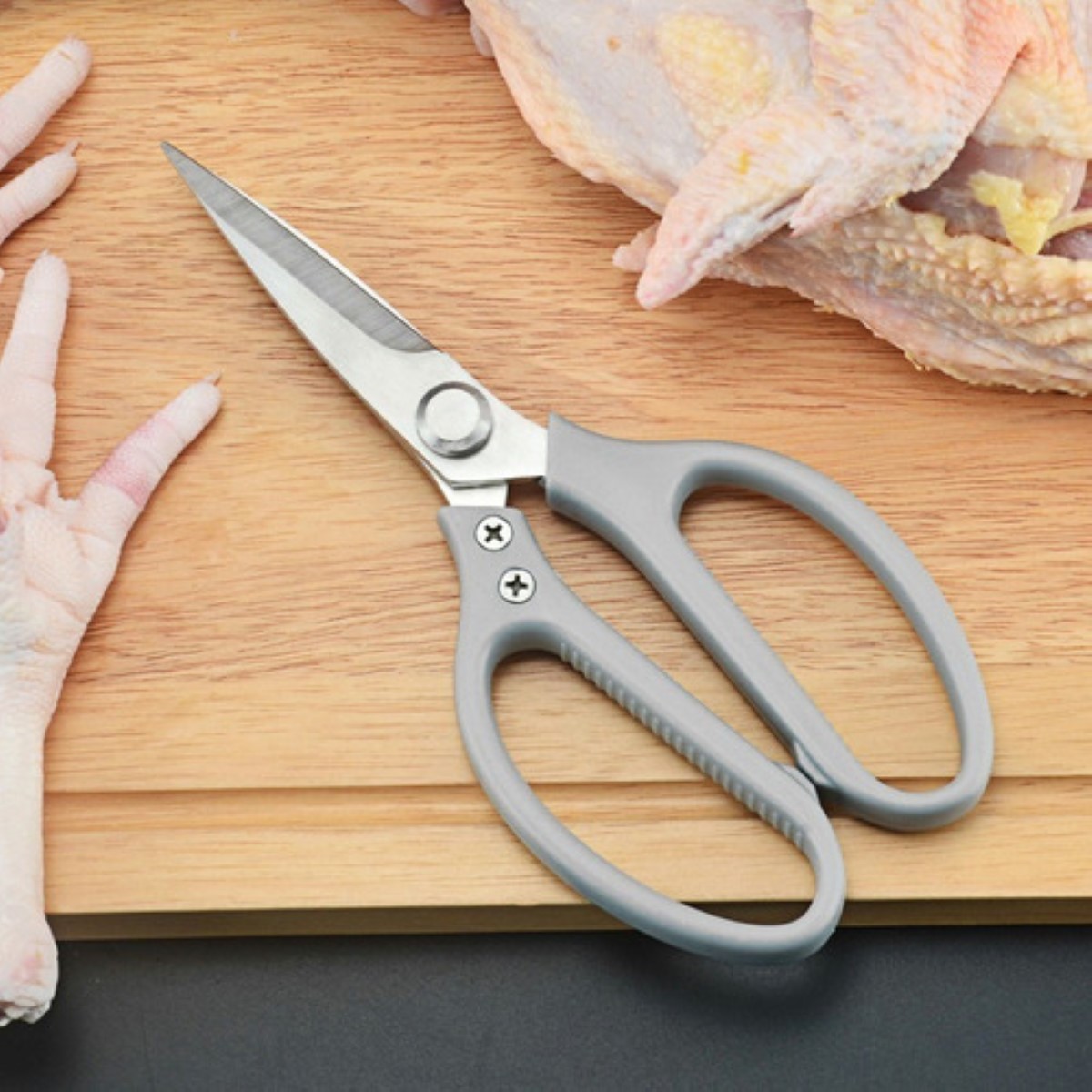 Tijeras De Cocina Multiusos Tijeras Para Huesos De Pollo gris