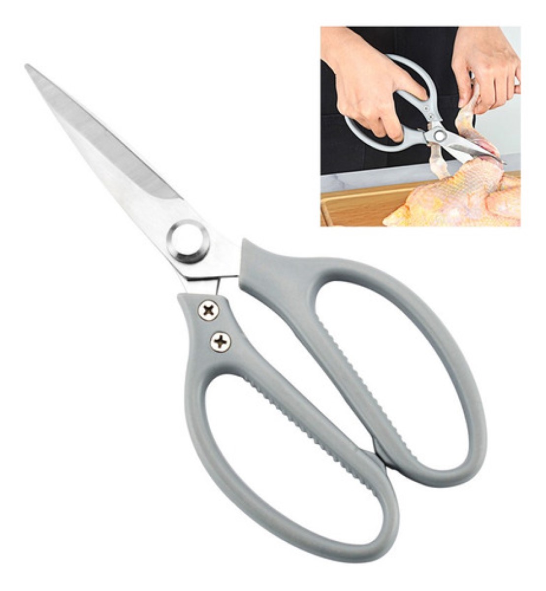 Tijeras De Cocina Multiusos Tijeras Para Huesos De Pollo gris