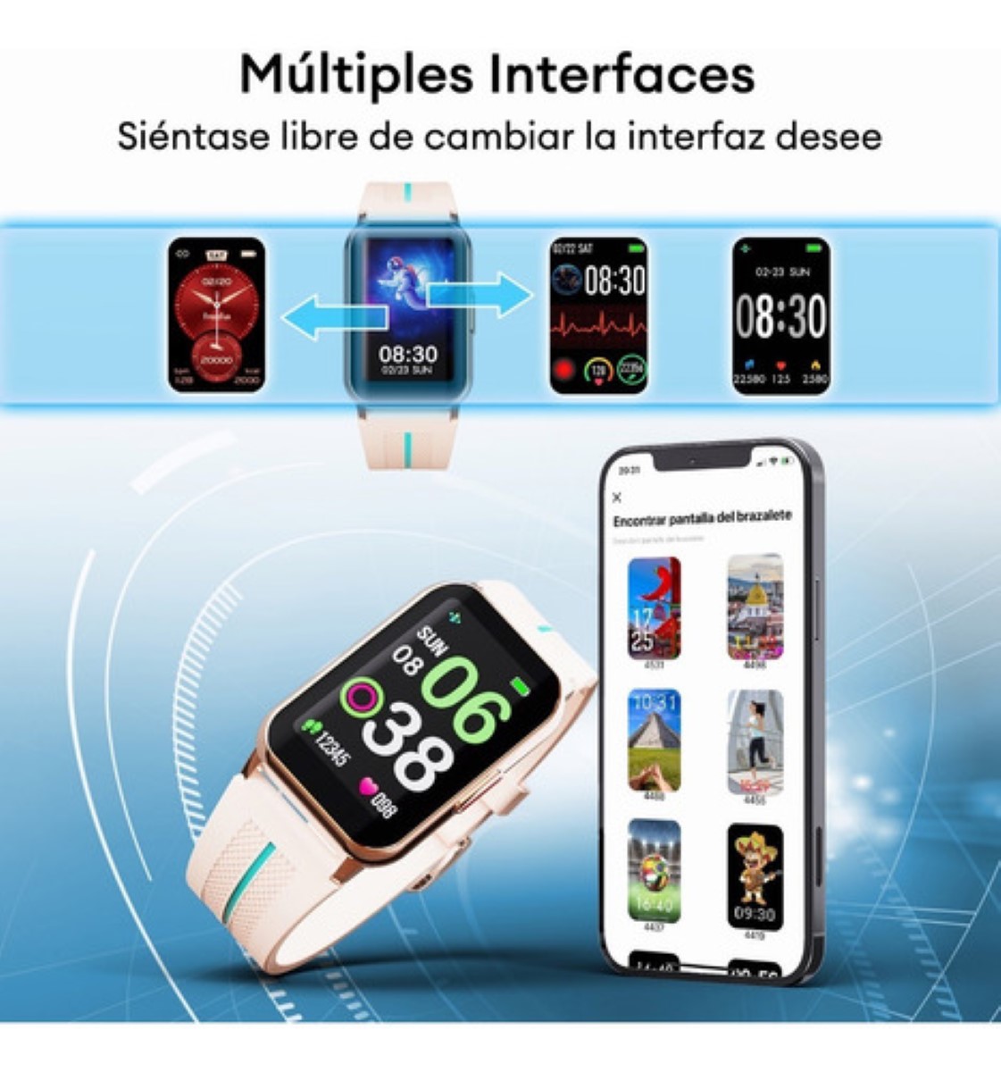 "Freshfun H76 Reloj Inteligente 1.57 Smartwatch Deportivo Beige "