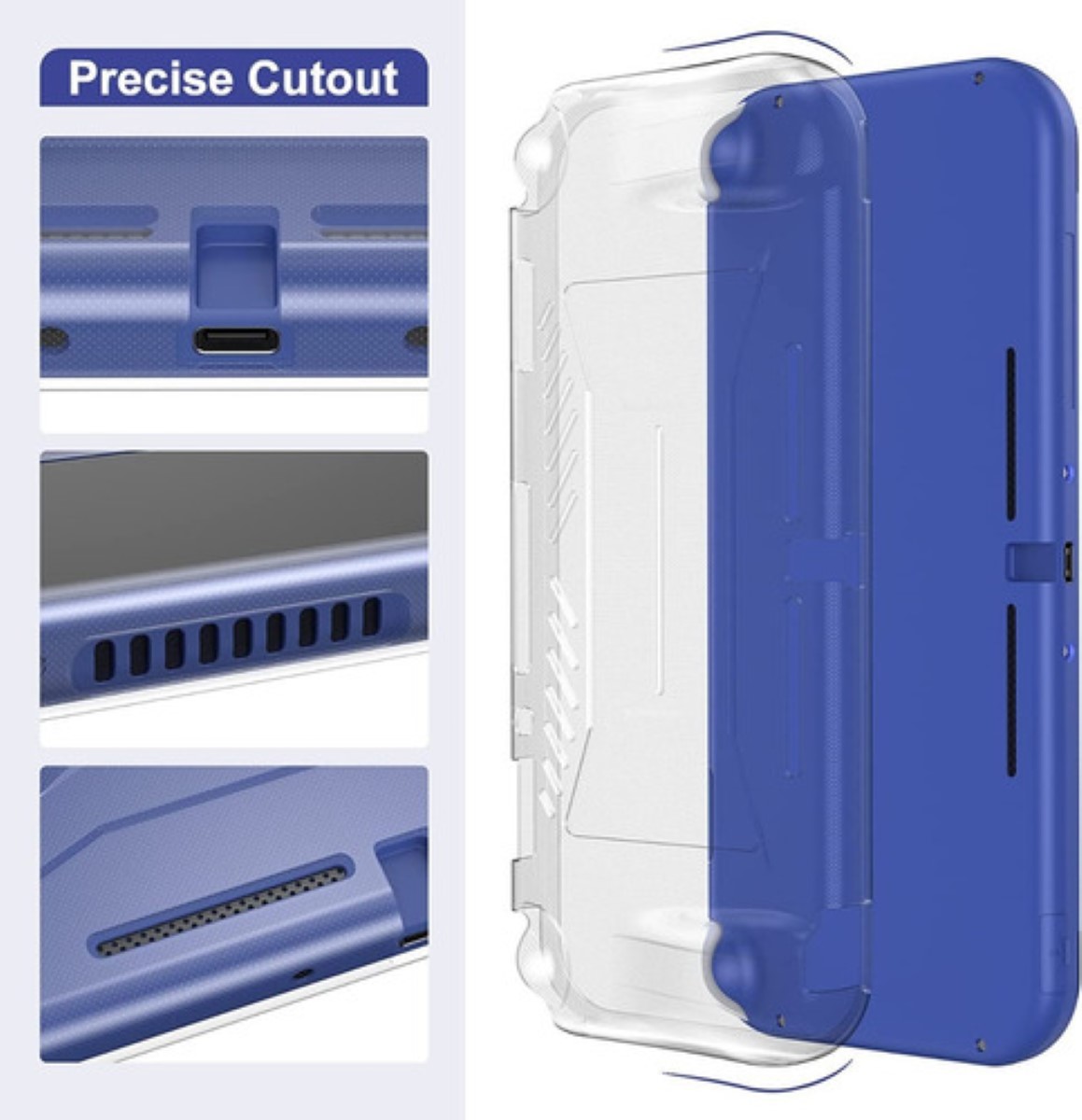 "Kit Accesorios Con Estuche Para Switch Lite 15 En 1 Azul Marino "