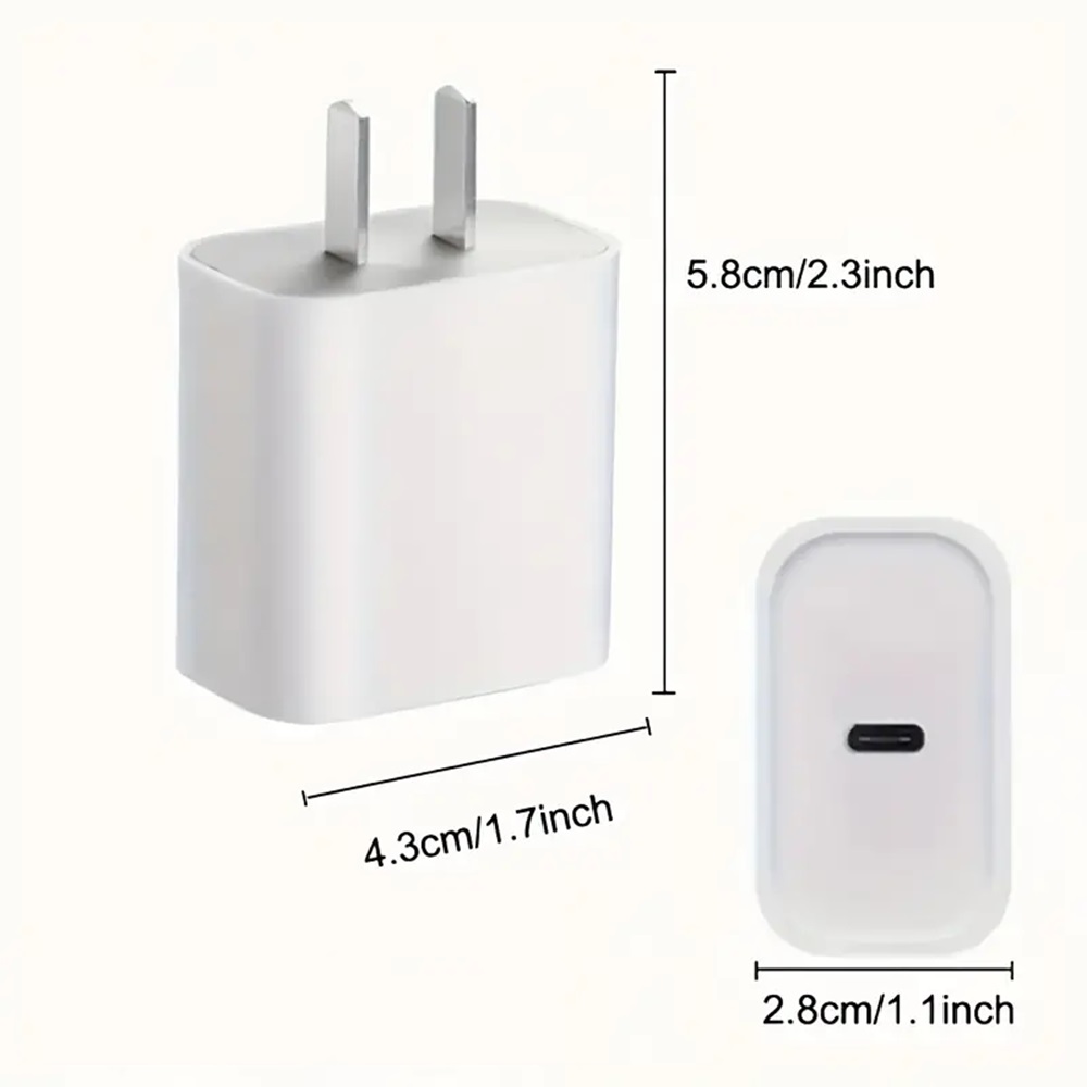 Cargador para Iphone 22 W cable y cubo.