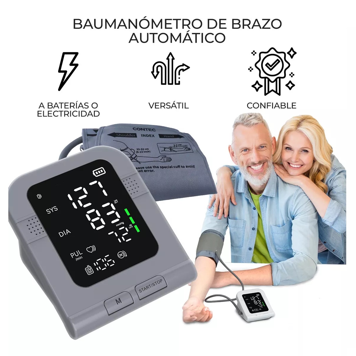 Monitor Digital De Presion Automatico De Brazo Gris