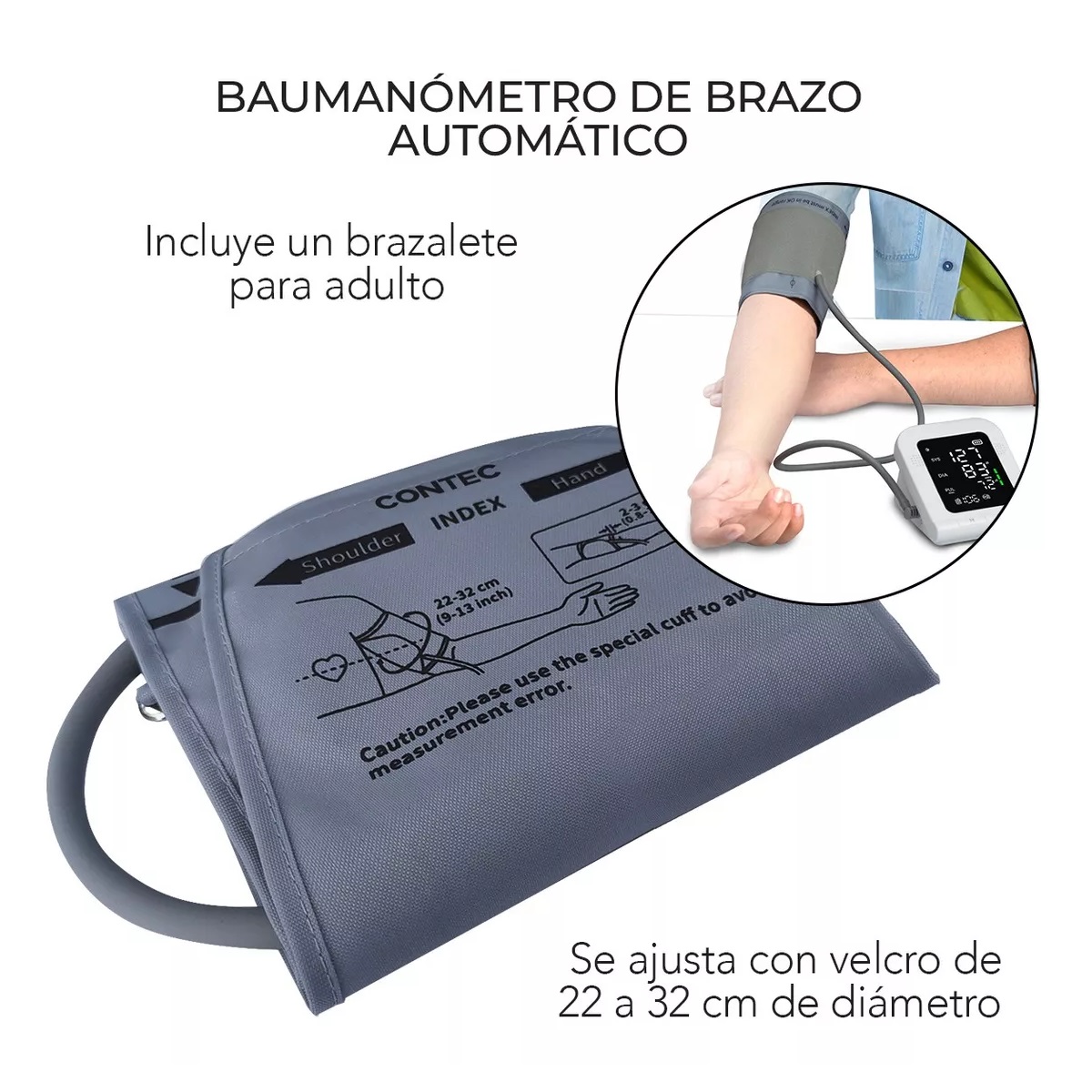 Monitor Digital De Presion Automatico De Brazo Gris