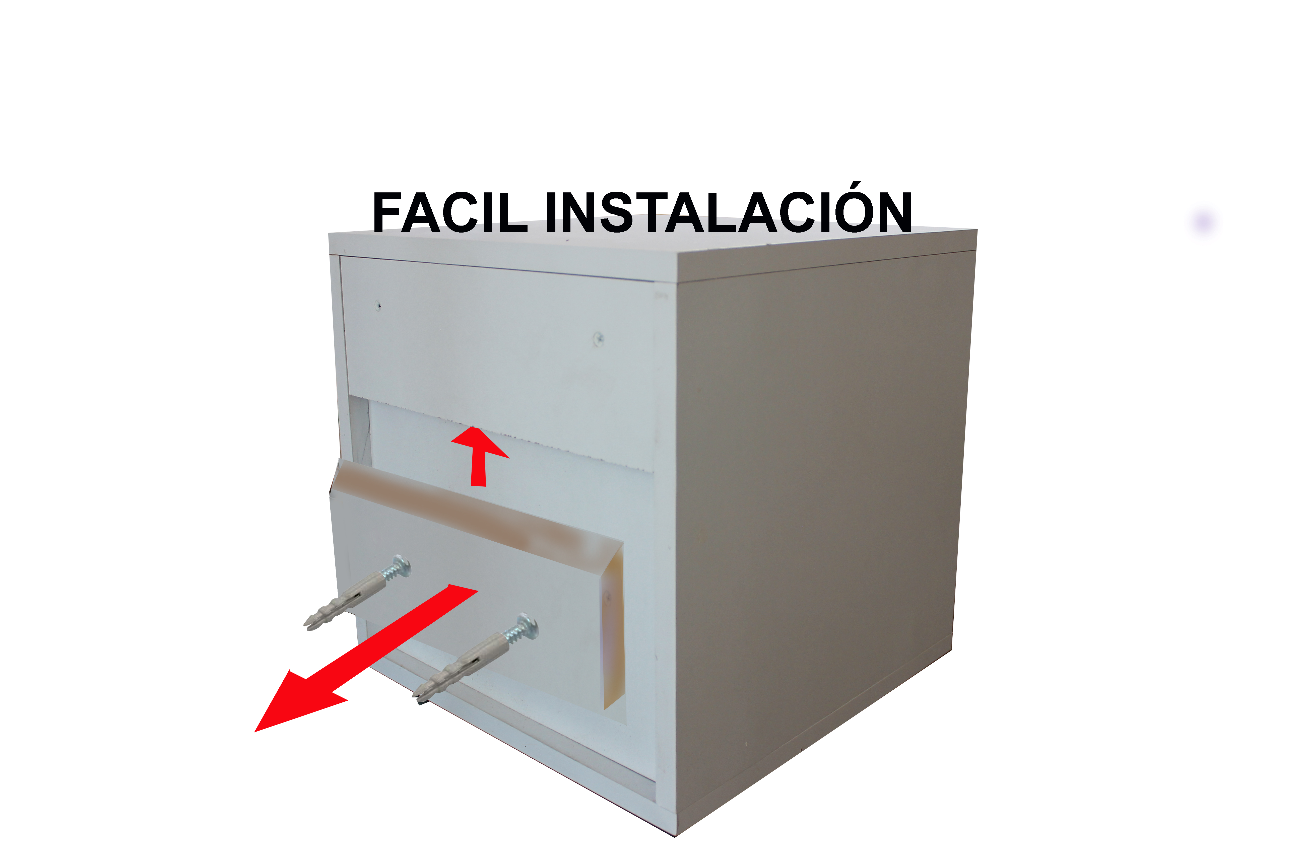 Buro Flotante Mueble Recamara Mdf Luz Led  Envio Blanco