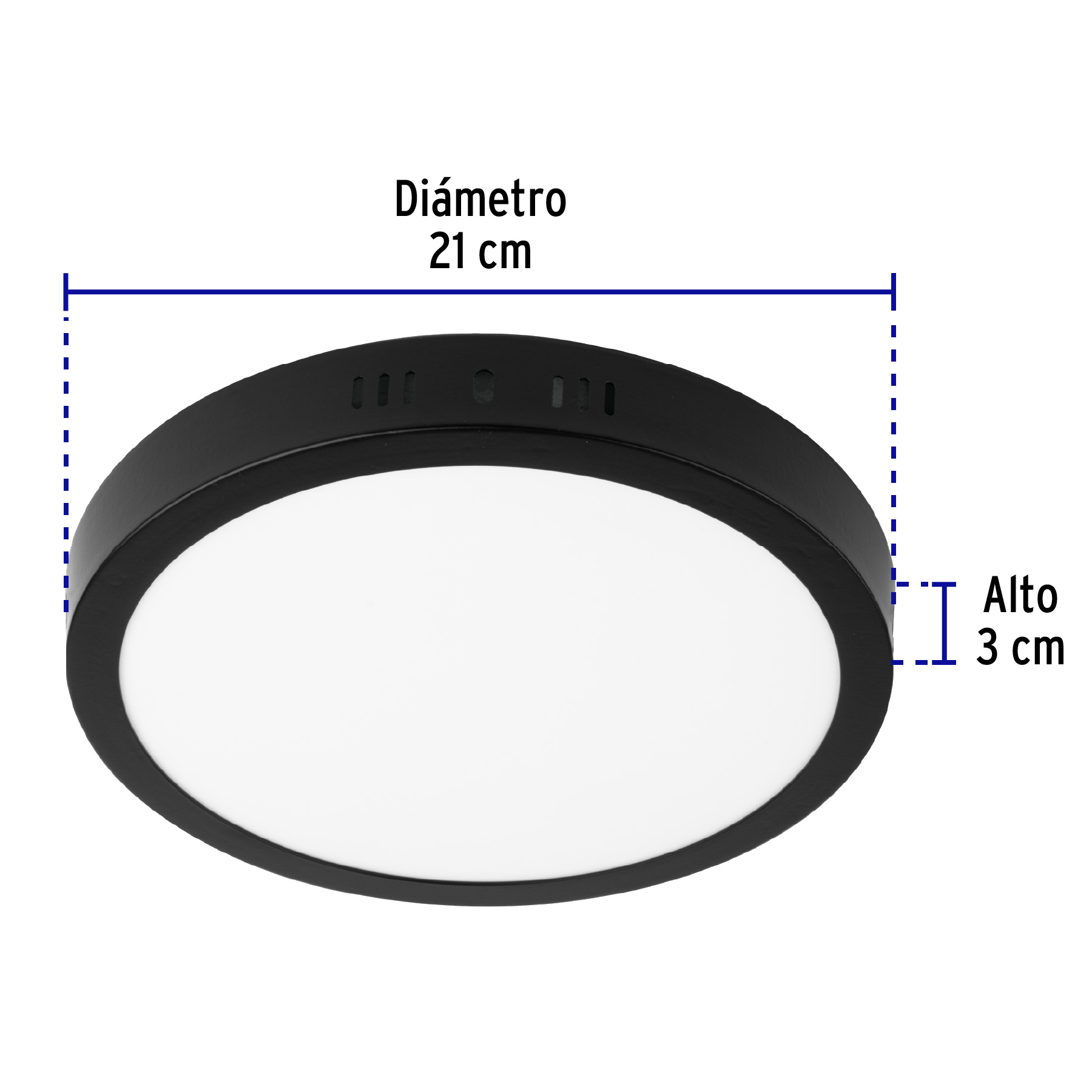 LUMINARIO LED TIPO PLAFÓN 18 W, REDONDO, LUZ DE DÍA, NEGRO VOLTECK 47397