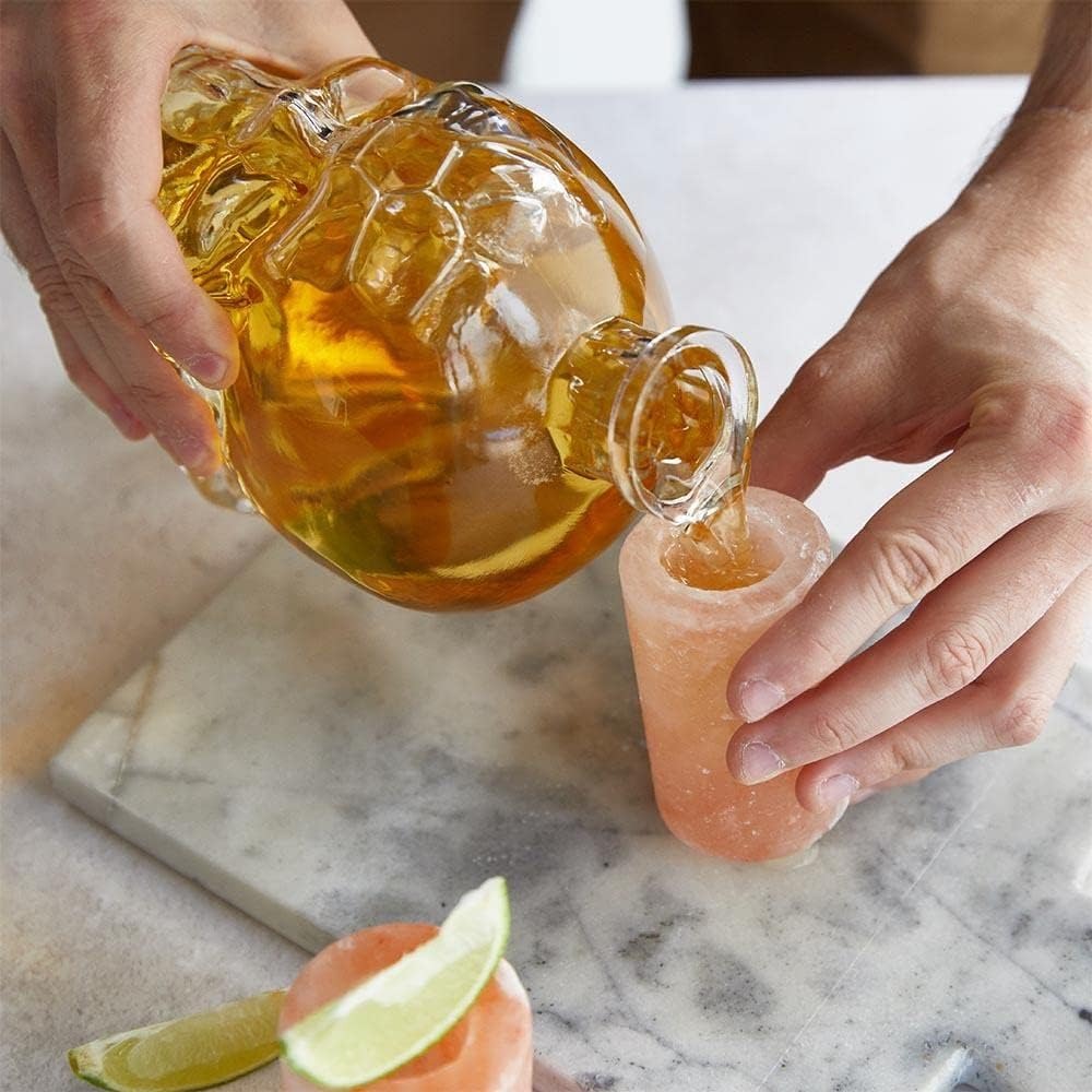 Licorera Cráneo Calavera De Cristal Con Tapón Cristal Transparente.