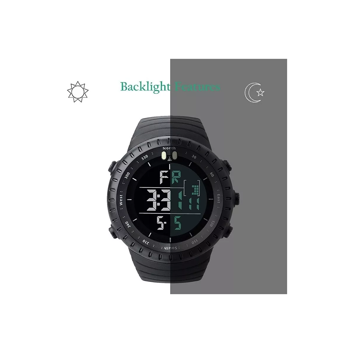 Reloj de pulsera Smael 1237 de cuerpo color negro