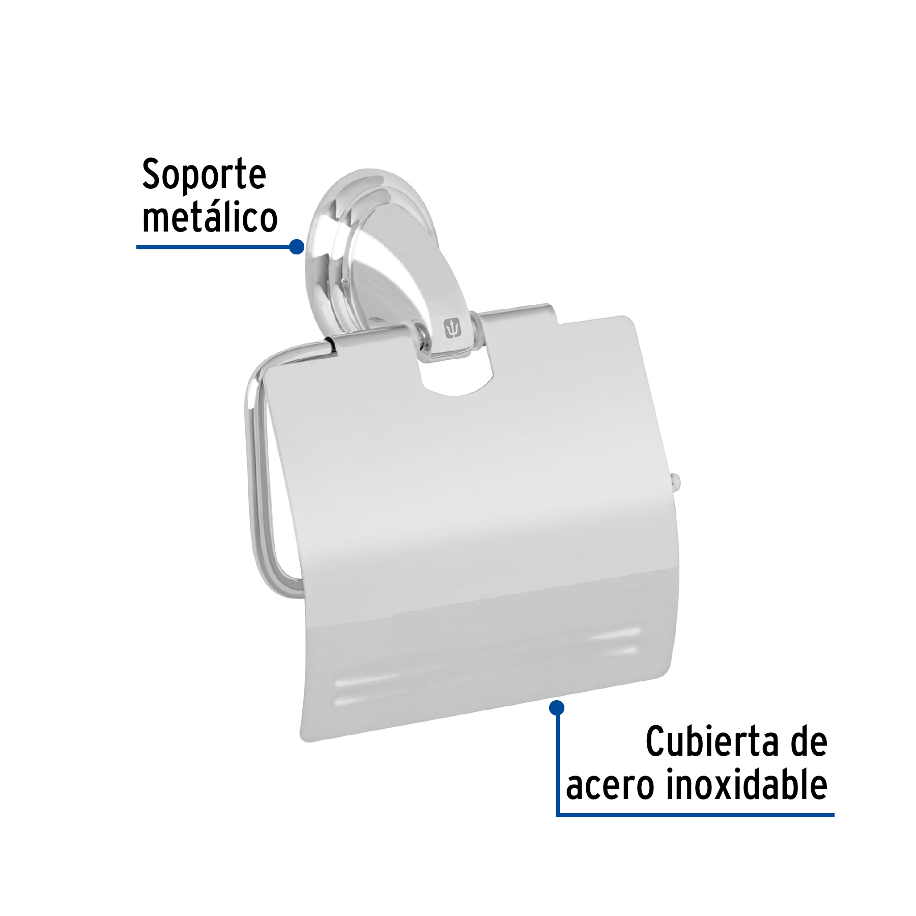 PORTARROLLO METÁLICO ACABADO CROMO, FOSET AQUA 45980
