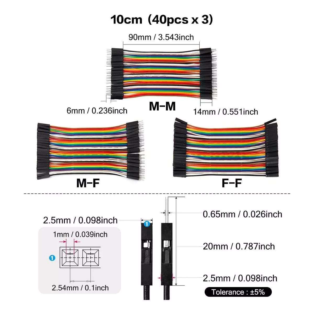 240pzs Cables Jumpers Dupont H-h, M-m, H-m Para Protoboard