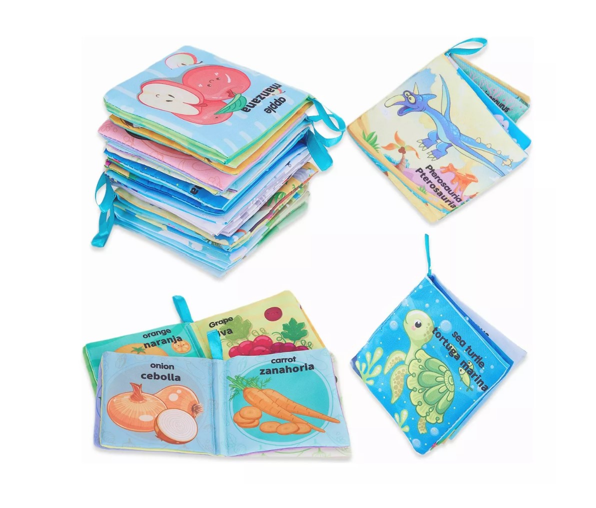 6pcs Libro De Tela Impermeable Educativo Juguetes Bebé T