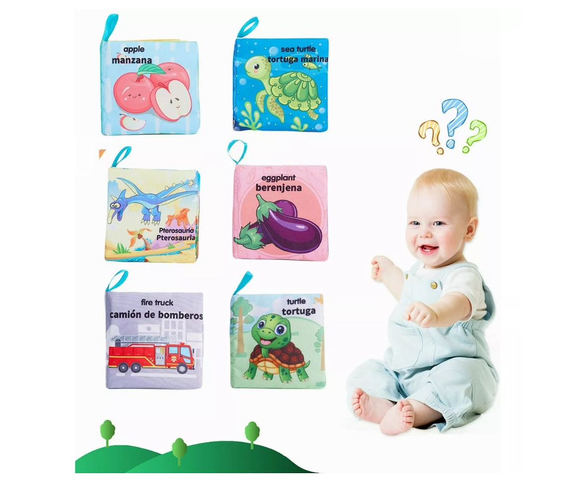 6pcs Libro De Tela Impermeable Educativo Juguetes Bebé T