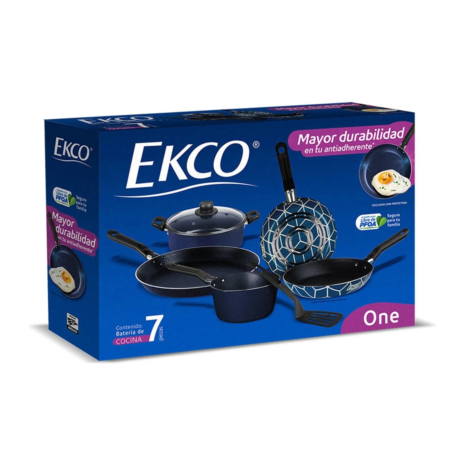 Bateria de Cocina Ecko One 7 Piezas Azul 58524