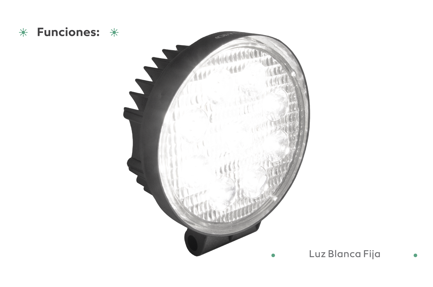 Faro Led Redondo en par 9 Cree Led 4 Pulgadas Blanco Reversero