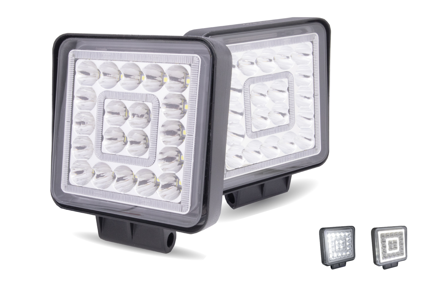 Faro reversero en par 4 pulgadas  luz blanca  ojo blanco 20 hiper led