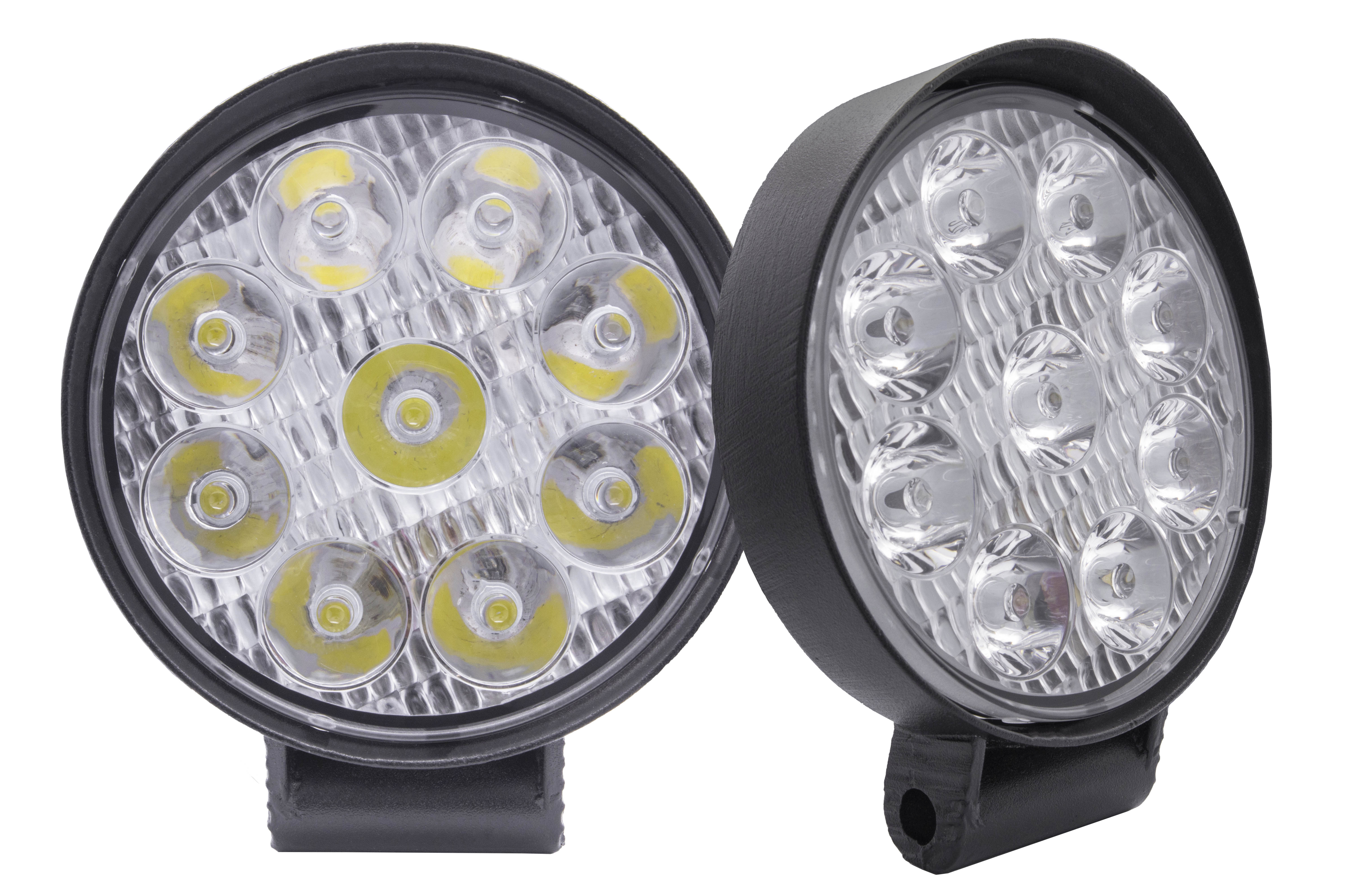 Faro Led Redondo en par reversero luz Blanca y Estrobo 3 Pulgadas