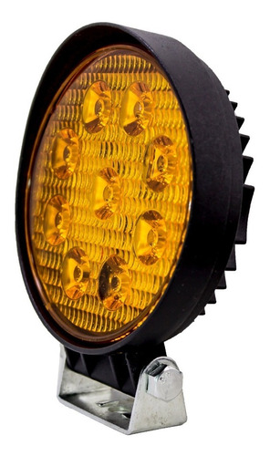 Par Faro Led Redondo 4 Pulgadas 9 Led Luz Ambar Delantero Con Base Anti Niebla