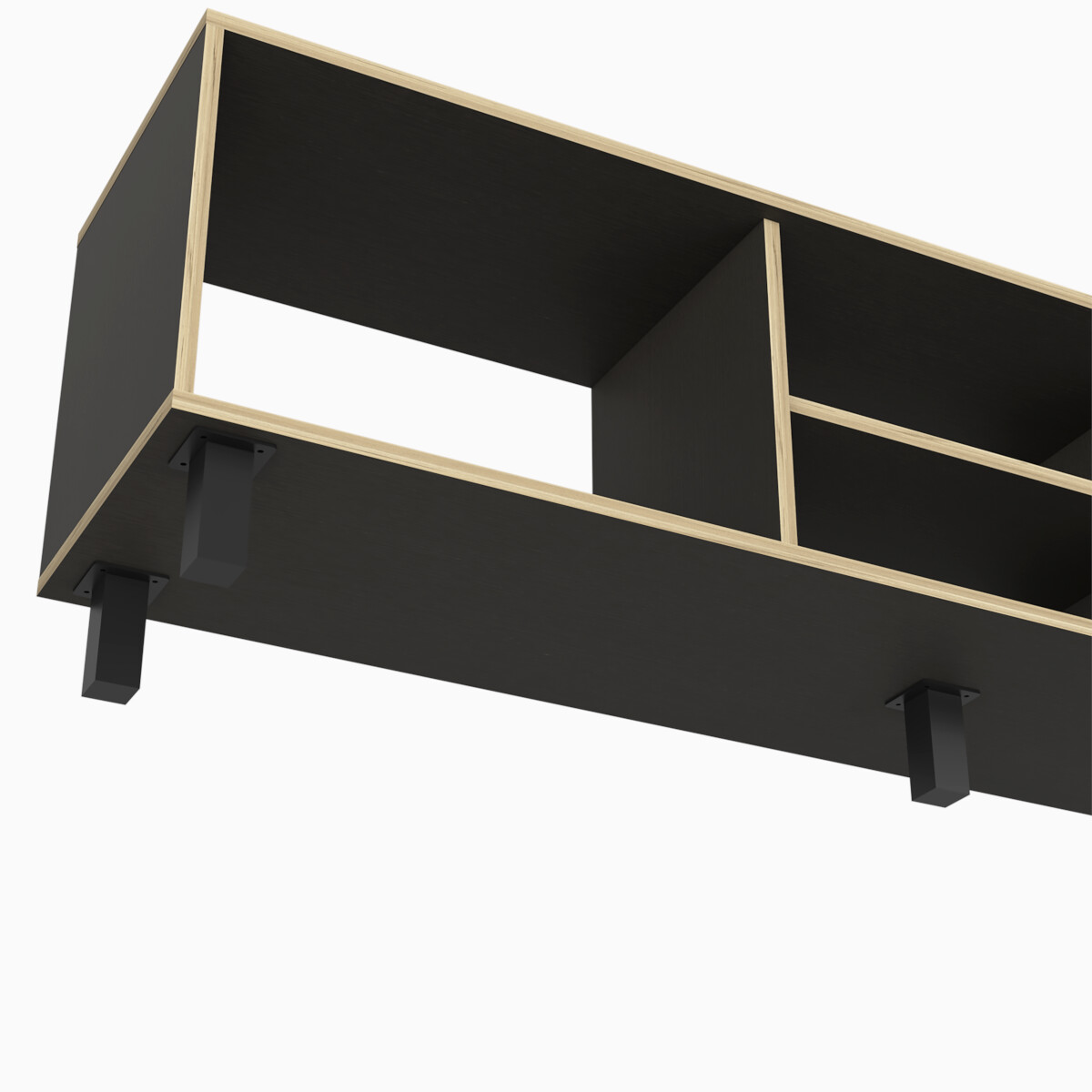 MUEBLE DE TV ARMABLE TIPO RACK PARA PANTALLA DE 60" CON ENTREPAÑOS PARA BOCINAS O CONSOLAS DE VIDEOJUEGO MODELO TUNEZ