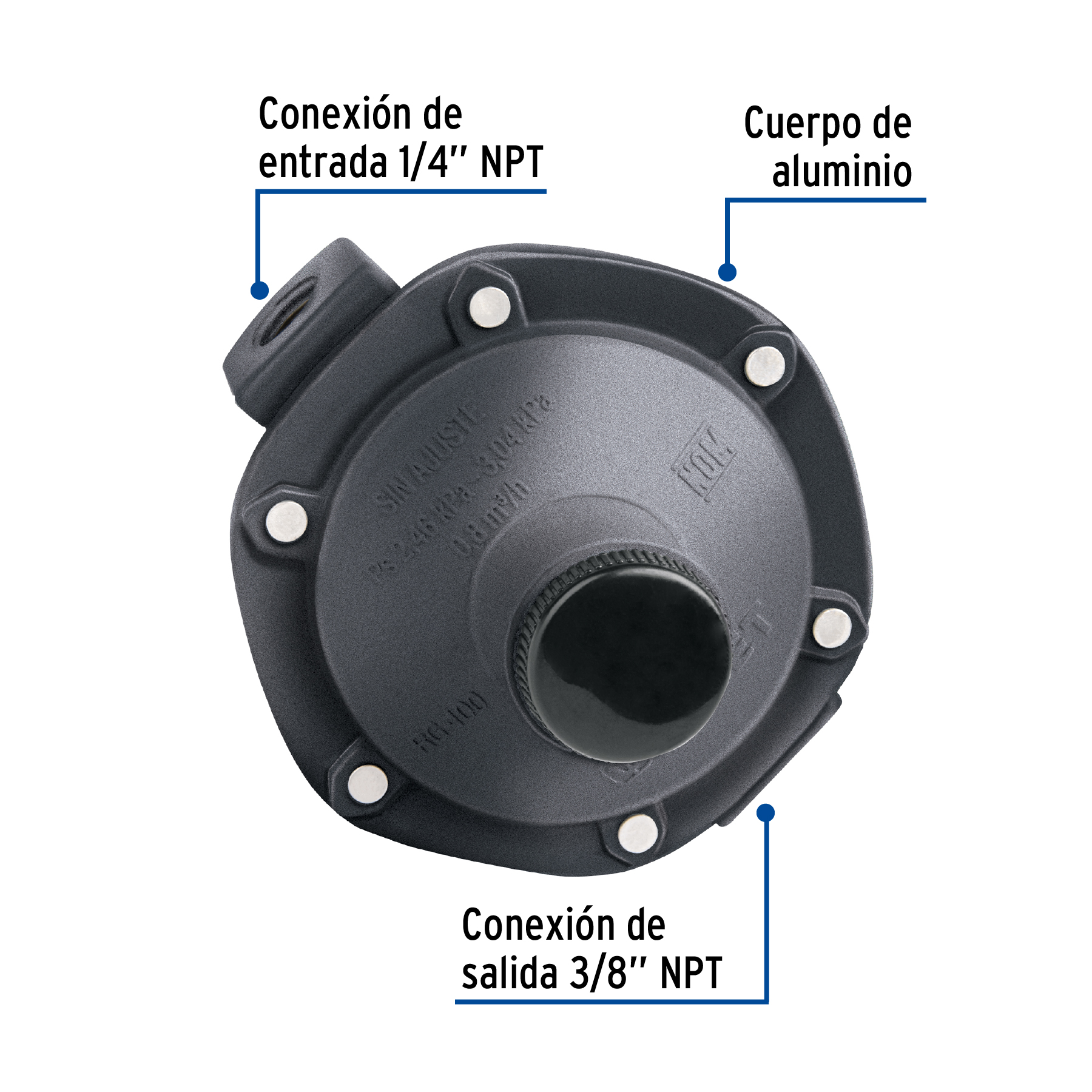 REGULADOR DE GAS 1 VÍA, BAJA PRESIÓN, FOSET 40710