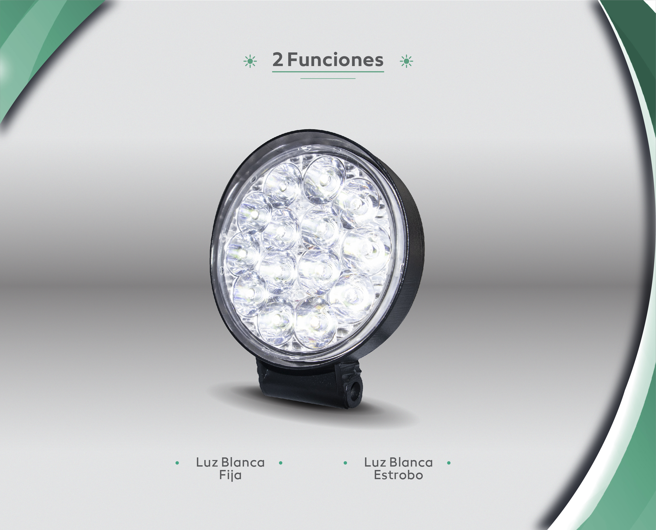 Faro en par redondo 14 Hiper Led 3 Pulgadas Blanco Fijo y Estrobo