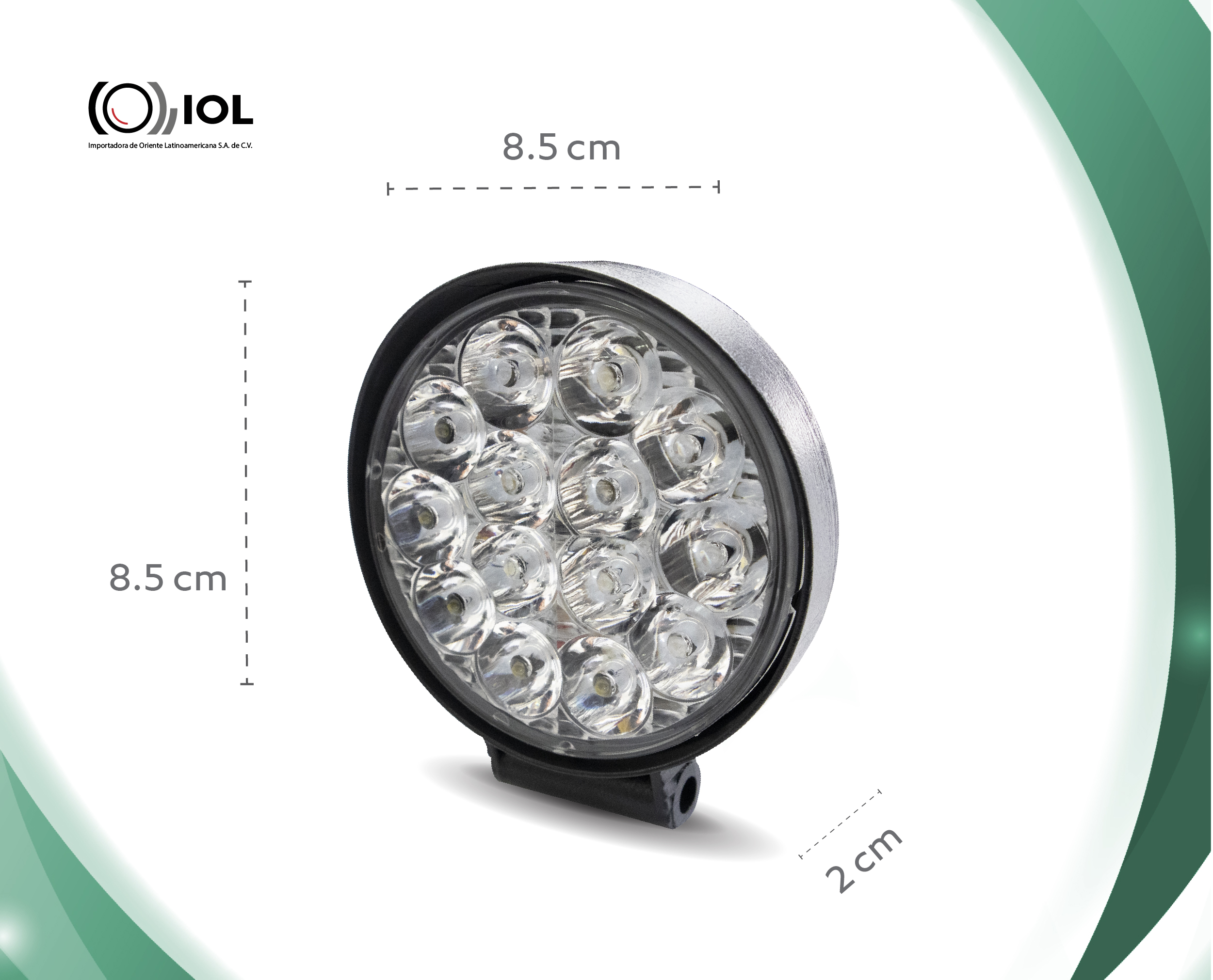 Faro en par redondo 14 Hiper Led 3 Pulgadas Blanco Fijo y Estrobo