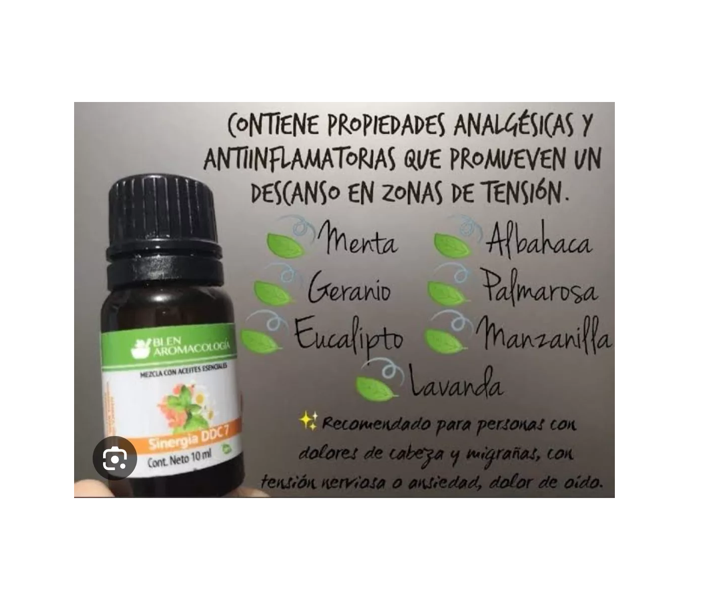 Blen Aceite Esencial Sinergia DC 7 Frasco10 De Ml.