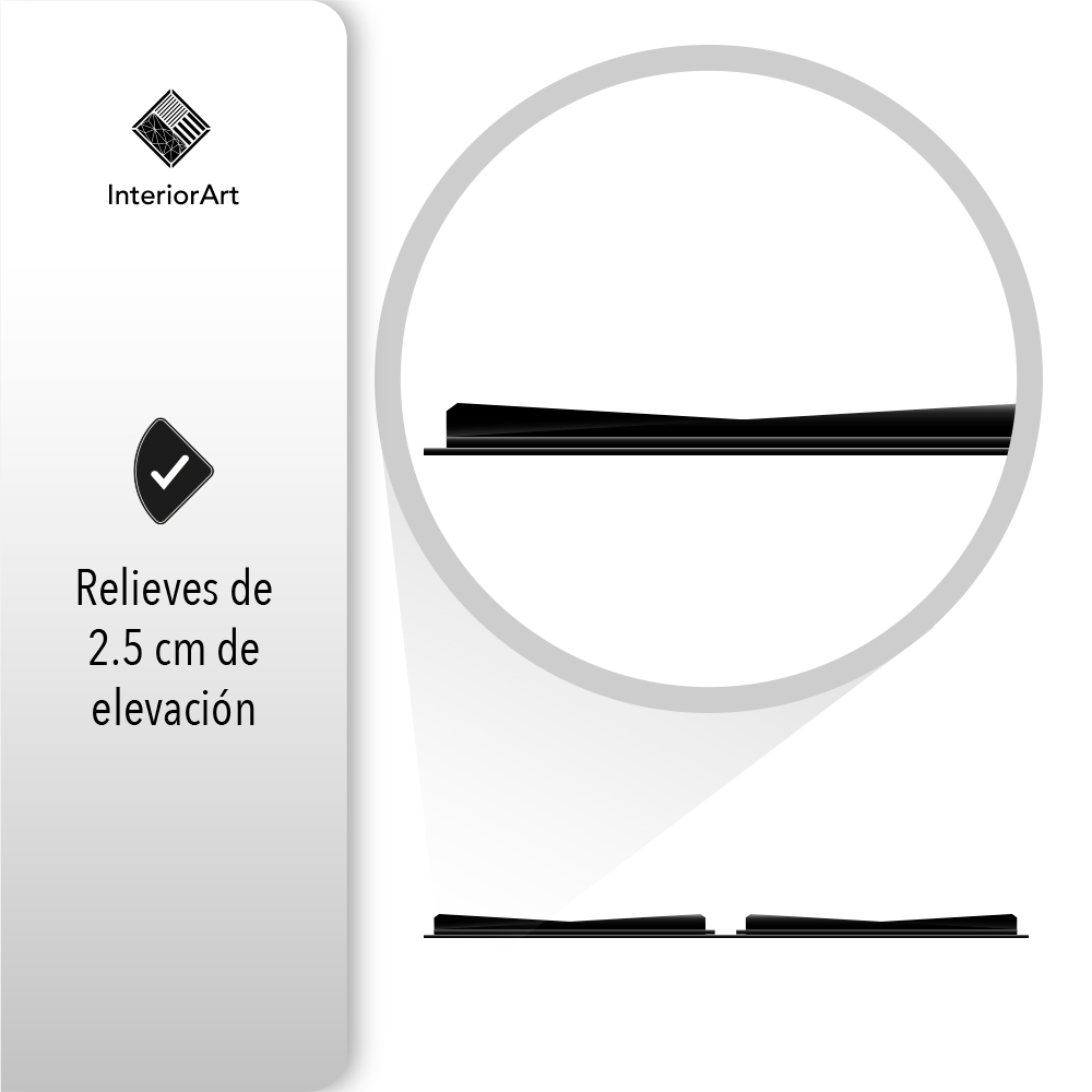 Panel Decorativo 3d Impermeable Interiorart 5m² Diseño Cuadrado Color Negro