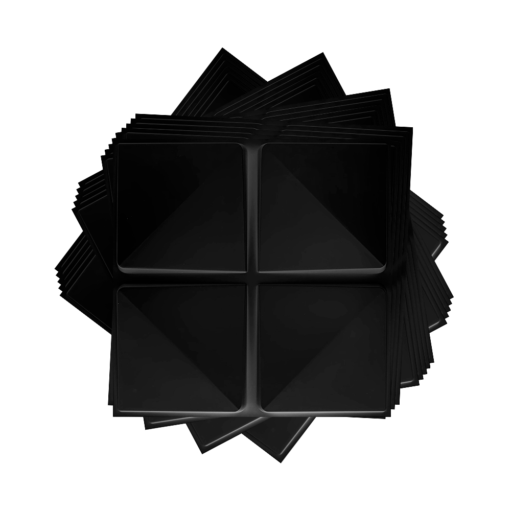 Panel Decorativo 3d Impermeable Interiorart 5m² Diseño Cuadrado Color Negro